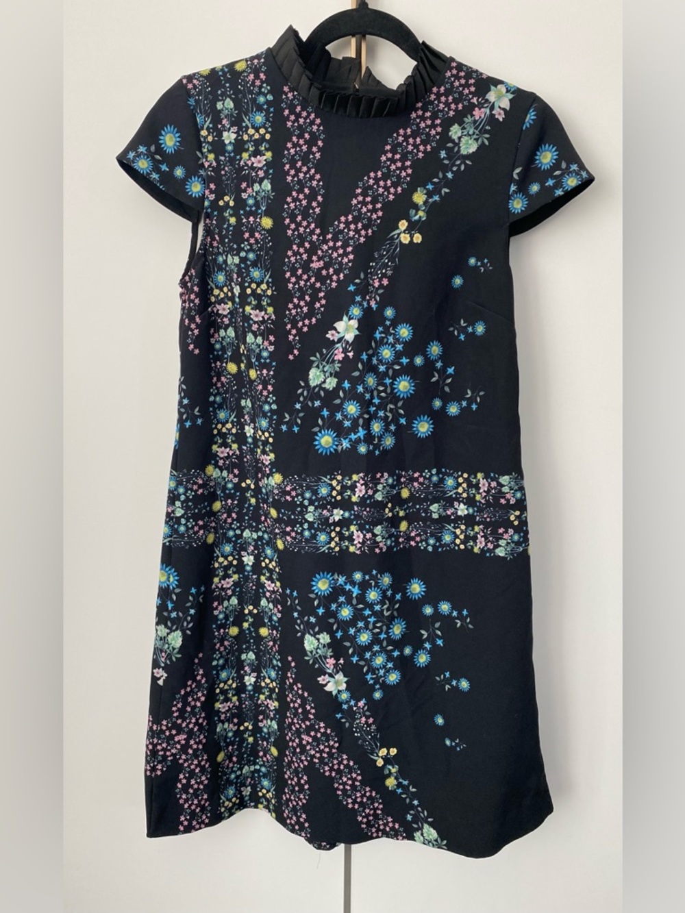 Ted Baker Dress Unity Floral Print High Neck A-line Tunic Shift Dress Sz 1
